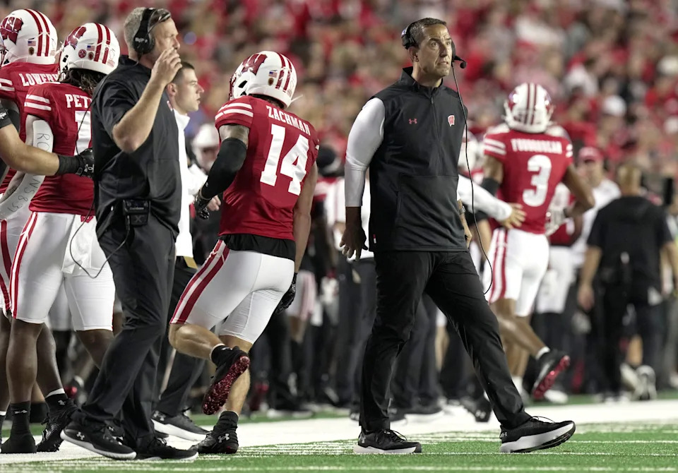 Wisconsin head coach Luke Fickell is shown during their game Friday, August 30, 2024 at Camp Randall Stadium in Madison, Wisconsin. Wisconsin beat Western Michigan 28-14.