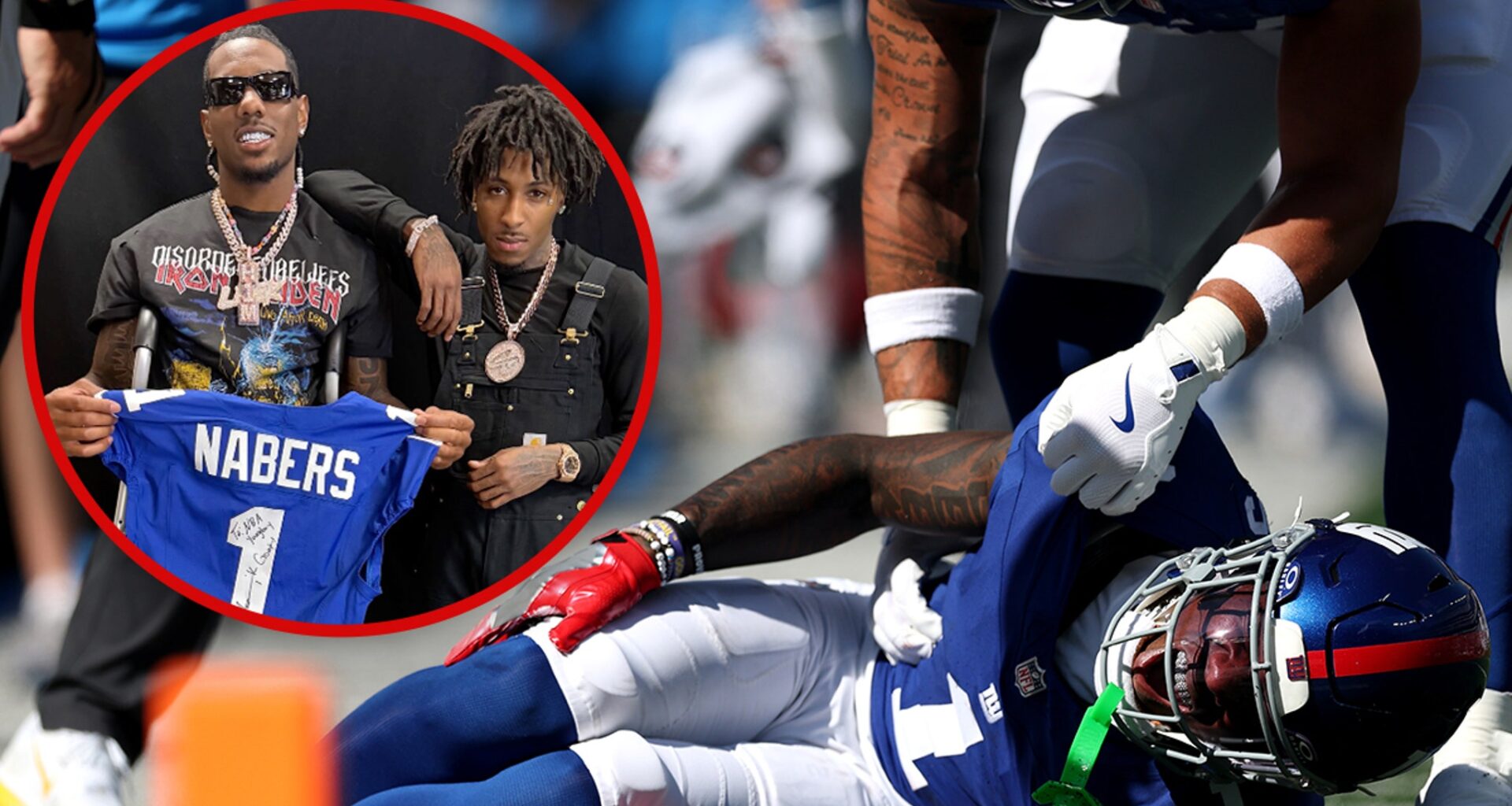 Giants' Malik Nabers Hits NBA YoungBoy Concert on Crutches After ACL Tear