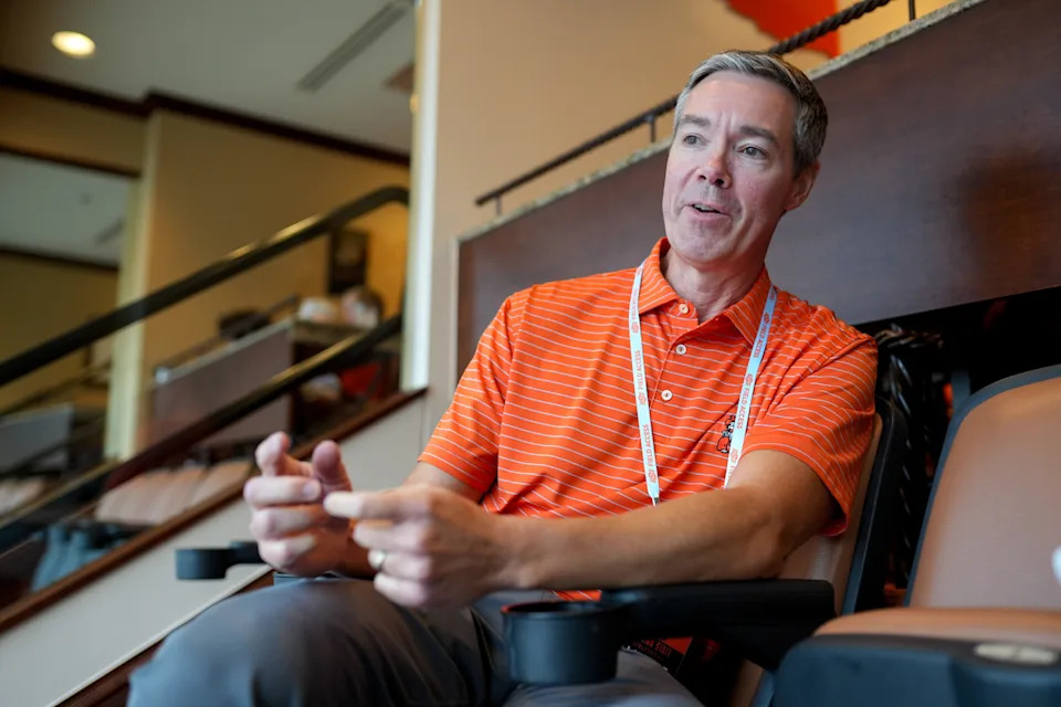 Oklahoma State athletic director Chad Weiberg is pictured before an NCAA football game between Oklahoma State (OSU) and UT Martin in Stillwater, Okla., on Thursday, Aug. 28, 2025.