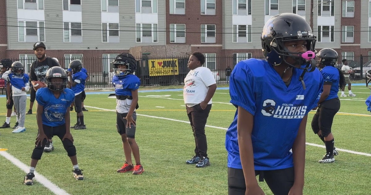 Young athletes practice on new turf field at South Philadelphia's Vare Recreation Center for first time
