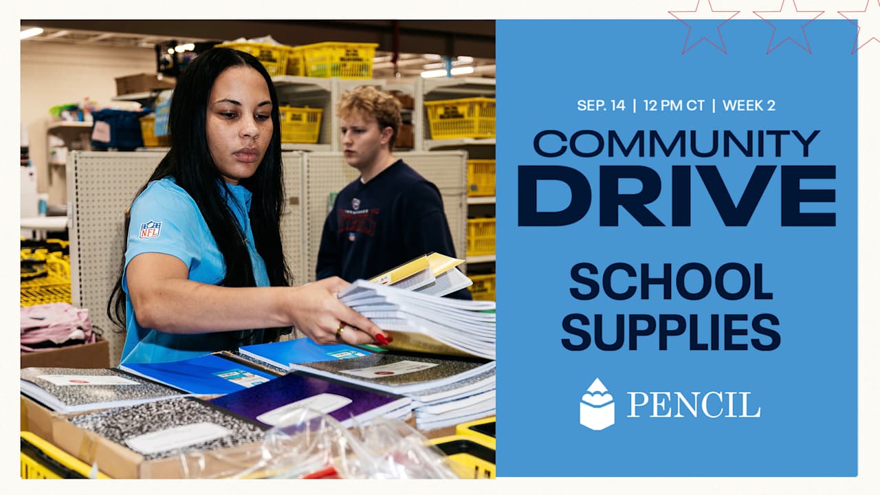 Titans Week 2 Community Drive to Benefit PENCIL Foundation School Supply Drive 