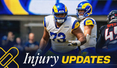 Offensive linemen Kevin Dotson and Steve Avila 'week-to-week' with ankle sprains, tight end Colby Parkinson has AC joint sprain