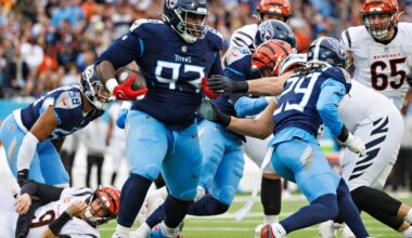 Tennessee Titans T’Vondre Sweat and JC Latham ruled OUT Sunday