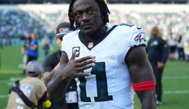 A.J. Brown posted some cryptic tweets after the Eagles’ win over the Bucs