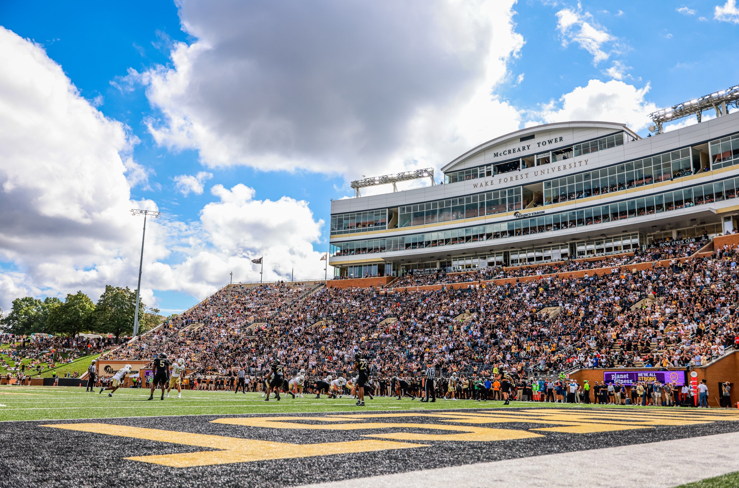 WINSTON-SALEM, NORTH CAROLINA - SEPTEMBER 27: A general view of the field during the second half of a football game between the Wake Forest Demon Deacons and the Georgia Tech Yellow Jackets at Allegacy Federal Credit Union Stadium on September 27, 2025 in Winston-Salem, North Carolina. (Photo by David Jensen/Getty Images)