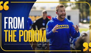 Rams head coach Sean McVay, quarterback Matthew Stafford and wide receiver Davante Adams discuss win over Titans, preparation for playoff rematch with Eagles