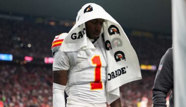 Chiefs WR Xavier Worthy injures shoulder in season-opening loss, will have MRI when team returns home