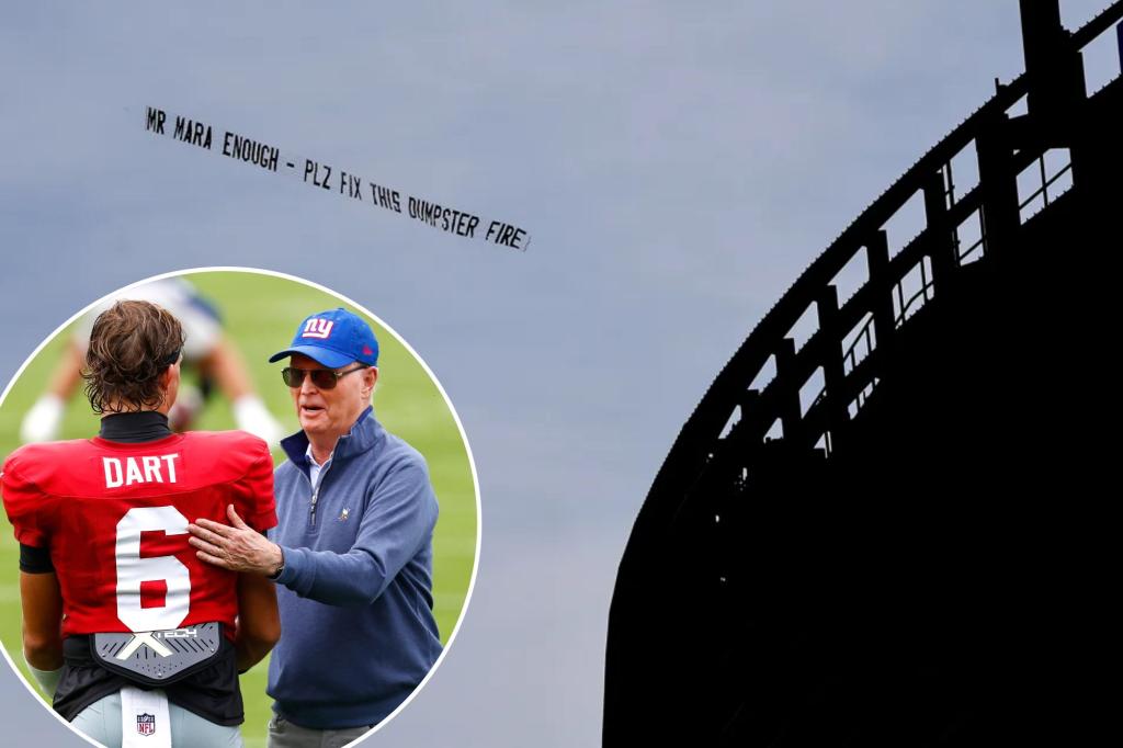 Plane banners to fly over MetLife Stadium again as Giants fans are 'fed up'