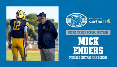 Mick Enders of Portage Central High School Named the Detroit Lions High School Football Coach of the Week