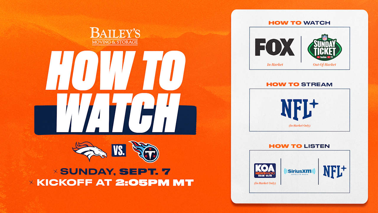 How to Watch: Broncos vs. Titans