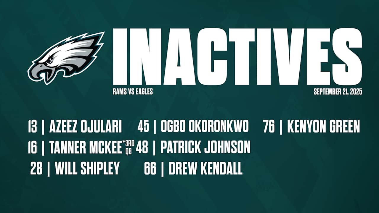 Rams vs. Eagles Inactives