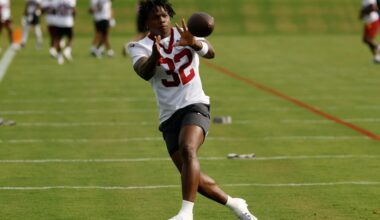 Can Jacory Croskey-Merritt be the odd man out at running back on game day?