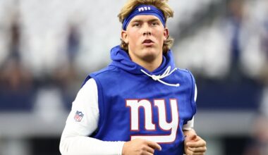 Jaxson Dart named New York Giants’ starting QB; Russell Wilson benched