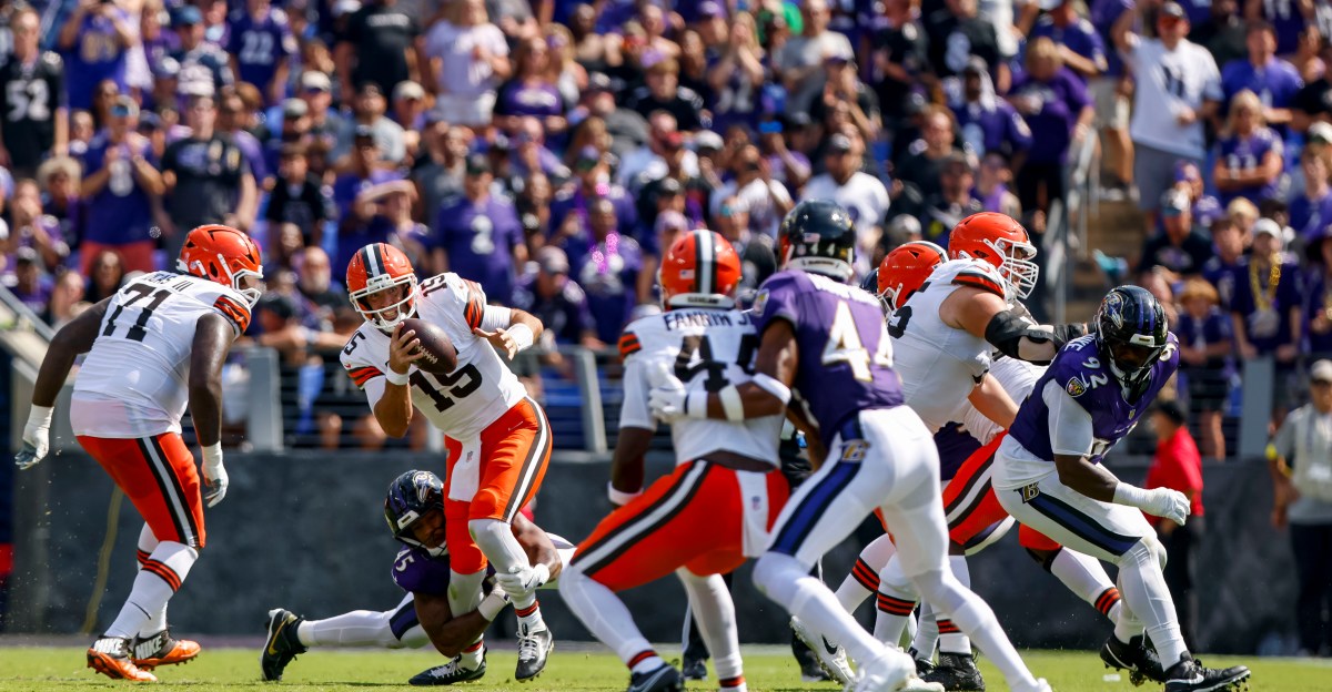 Browns OLine giving Joe Flacco enough time to throw
