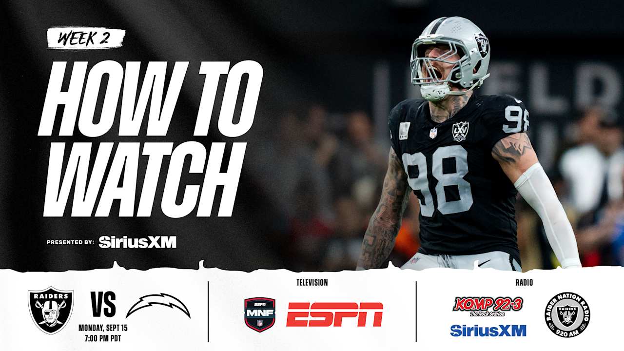 How to watch Las Vegas Raiders vs. Los Angeles Chargers on September 15, 2025