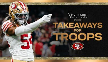 49ers and Venardi Zurada Launch Takeaways for Troops to Support Military and Veterans