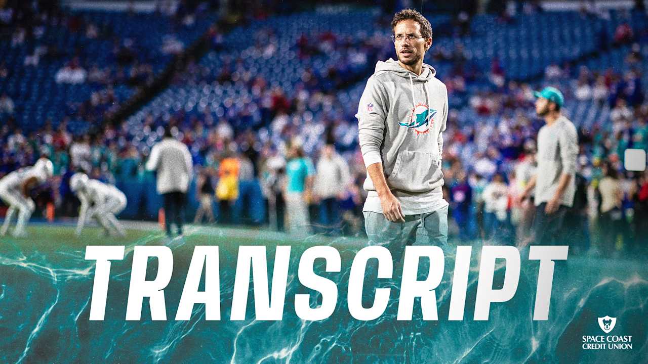 Transcript: Mike McDaniel's Media Availability - Sep 22 - Miami Dolphins