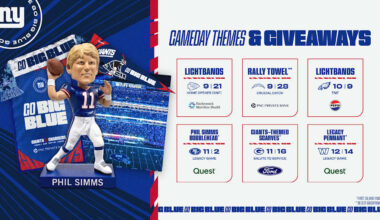 Giants announce 2025 gameday themes & giveaways, including Phil Simms bobblehead