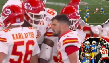 Chris Jones, Chiefs teammate have screaming war in tense moment during upset Chargers loss
