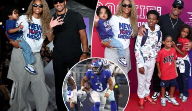 Russell Wilson, Ciara cheer on kids at fashion show before Giants-Chiefs
