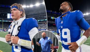 Giants reward Jaxson Dart for sensational training camp as depth chart revealed