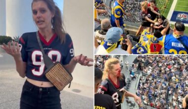 Bloodied female fan speaks out after shocking Rams-Texans brawl