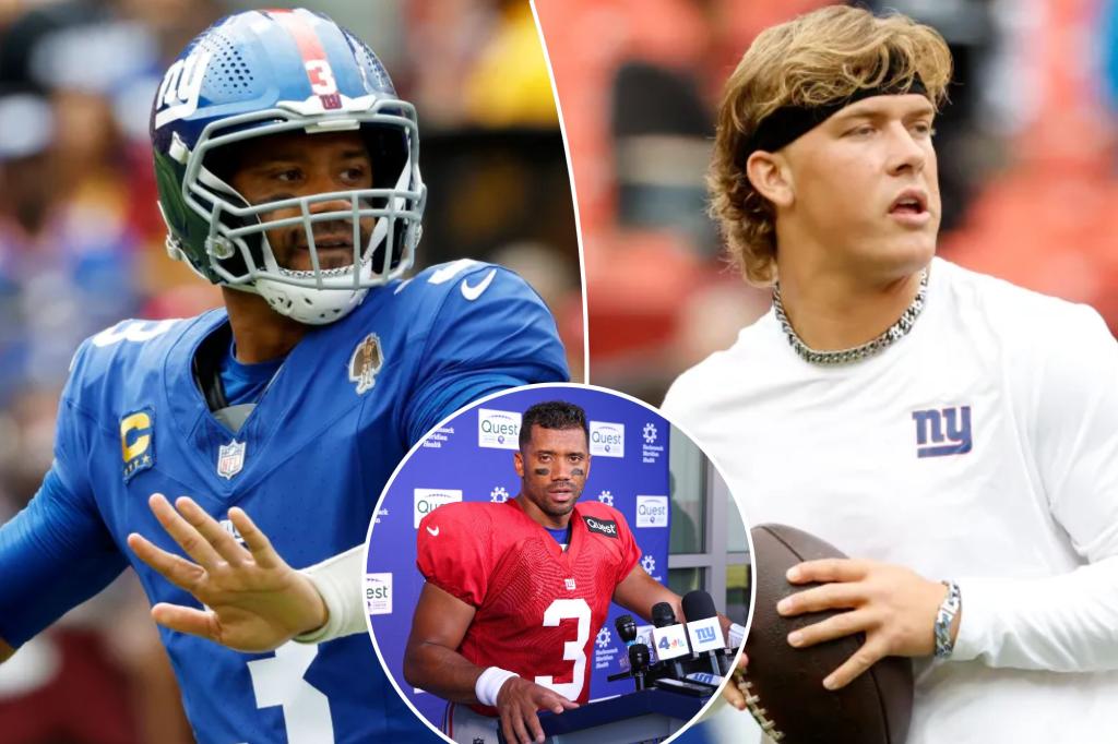 Russell Wilson's two-word message as calls for Jaxson Dart intensify