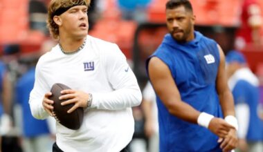 Giants ready for whenever Jaxson Dart takes reins from Russell Wilson