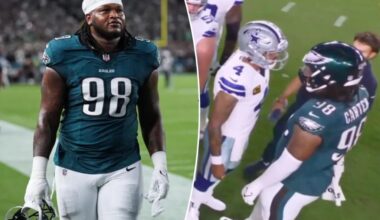 Sports world goes wild after Jalen Carter spits on Dak Prescott: 'Total trash'