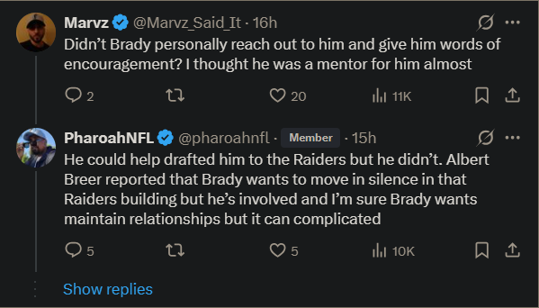 (Comments via X post on Tom Brady and Shedeur Sanders) NFL-TOM-BRADY