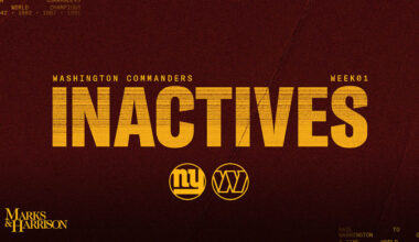 Commanders vs. Giants Week 1 inactives - Washington Commanders