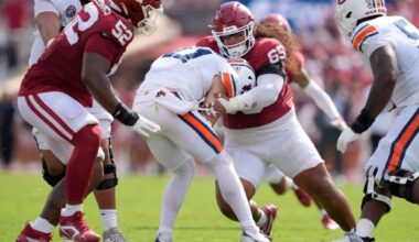 No. 11 Oklahoma outlasts No. 22 Auburn: Sooners break school record with 10 sacks on former QB Jackson Arnold