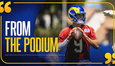 Rams head coach Sean McVay, quarterback Matthew Stafford, offensive lineman Alaric Jackson and wide receiver Davante Adams discuss preparation for Week 1 vs. Texans