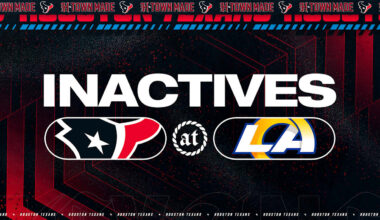 The Houston Texans released their inactives list before their Week 1 matchup against the Los Angeles Rams.