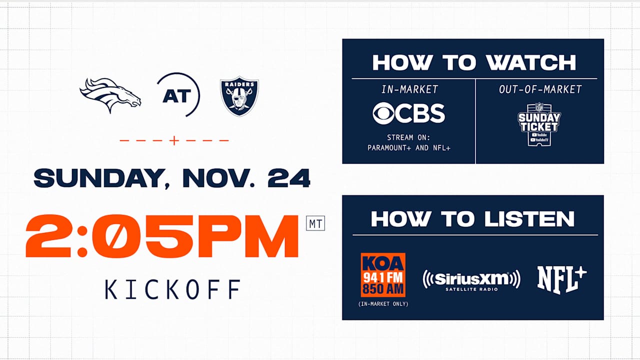 How to Watch: Broncos at Raiders