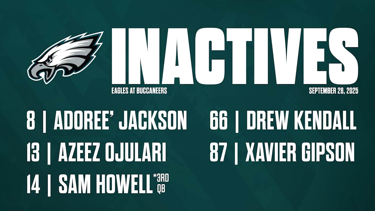 Eagles at Buccaneers Inactives