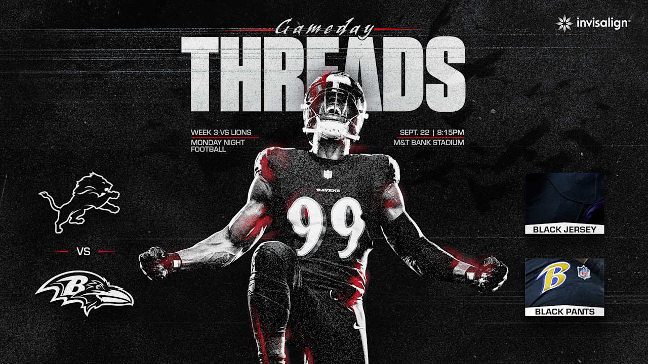 Ravens to Wear All-Black for Darkness Game on ‘Monday Night Football’ vs. Lions