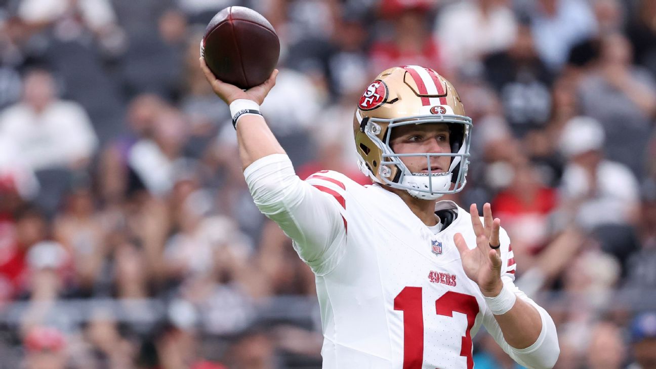 Niners' Purdy happy with progress, says 'we'll see' for Week 3