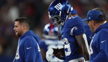 With Tracy out, Giants to lean on Skattebo and Singletary in backfield