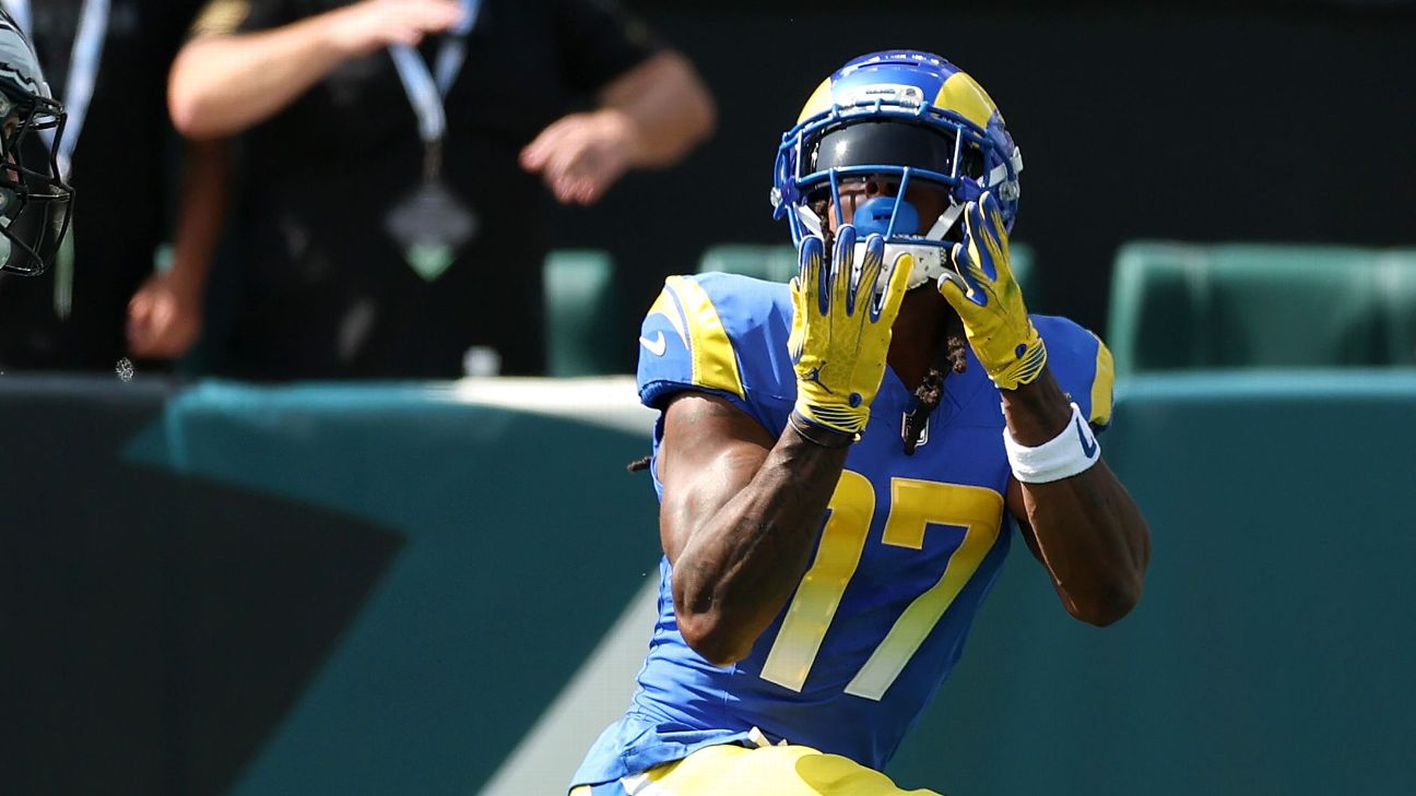 Rams WR Davante Adams back to practice, questionable Sunday