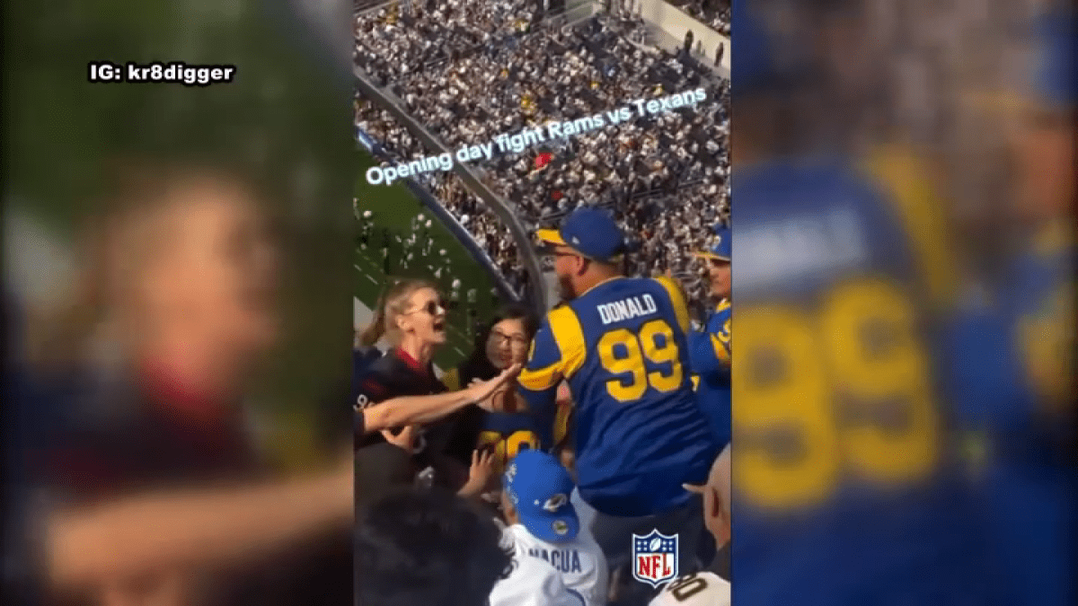 Bloody brawl between Rams fans and Texans fans at SoFi – NBC Los Angeles