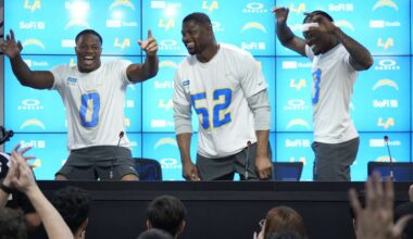 Chargers coach Jim Harbaugh say he's excited about the opportunity to play on 'a world stage'