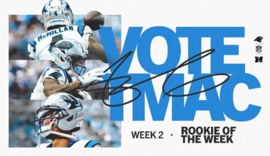 Tetairoa McMillan nominated for NFL rookie of the week 