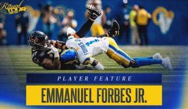 Rams cornerback Emmanuel Forbes Jr. showed off improved physicality, natural instincts as Week 1 starter