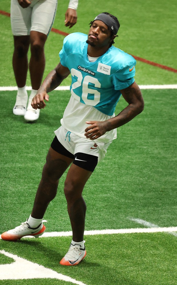 Miami Dolphins cornerback Rasul Douglas during practice at the Baptist...