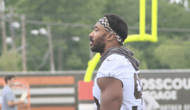 Browns DE Myles Garrett held out of practice with hip injury
