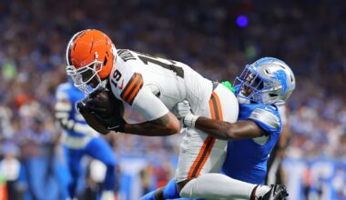 Browns WR Cedric Tillman leaves game against Lions with hamstring injury
