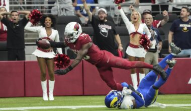 Rookie Marvin Harrison Jr. catches first 2 NFL touchdowns and Cardinals roll past Rams 41-10