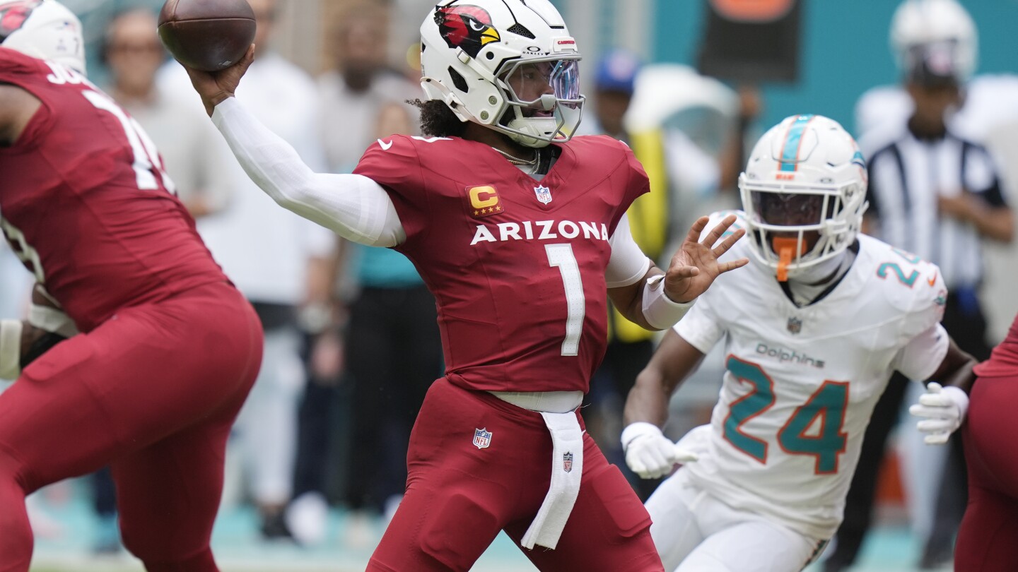Kyler Murray rallies Cardinals to 28-27 win over Dolphins in Tua Tagovailoa's return