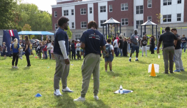 Taunton students have ultimate gym class with New England Patriots players